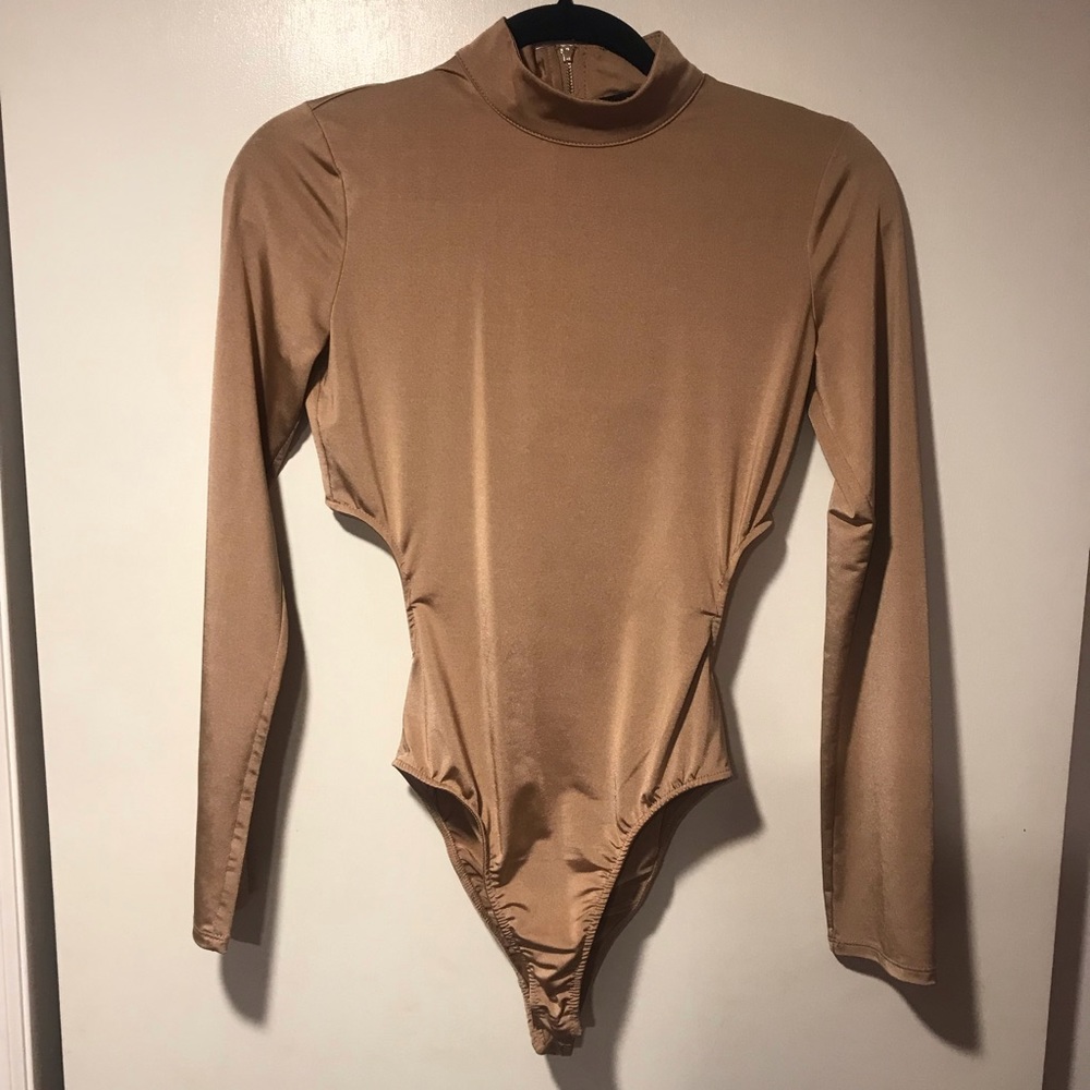 Long Sleeve turtleneck cut out bodysuit
